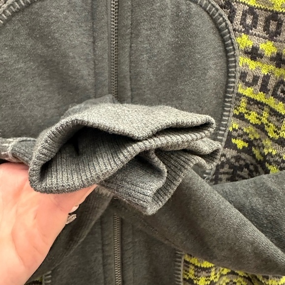 Special Edition Lululemon Grey Scuba Hoodie Fair Isle Knit - Picture 5 of 6